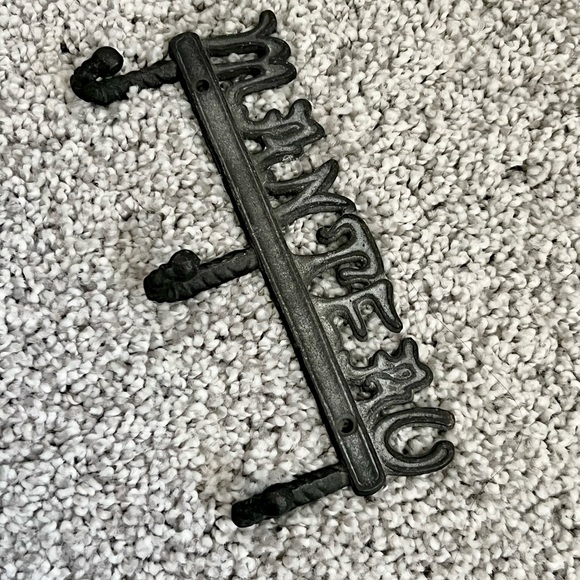 “MANTEAU” Metal Coat Rack 8-inch 3-Hook Wall-Mounted “French for Coats” - Picture 3 of 9